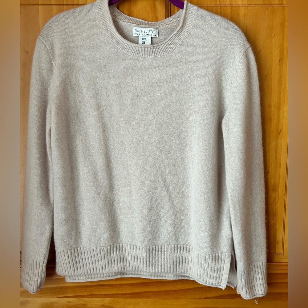 Rachel Zoe Woman’s M 100% Cashmere Sweater Ivory Pullover